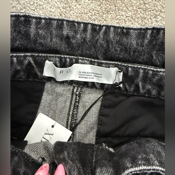 IRO - Ober Denim Paperbag Shorts - size 40, US size 8 - Dark Grey Wash - NWT - Picture 4 of 15